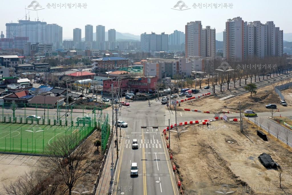 봄내체육관 앞 오거리 사진 이미지