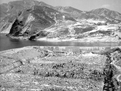 춘천댐 공사 사진 이미지