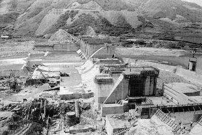 춘천댐 공사 사진 이미지