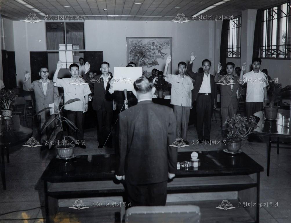 1960년대 유선방송 임명식 사진 이미지