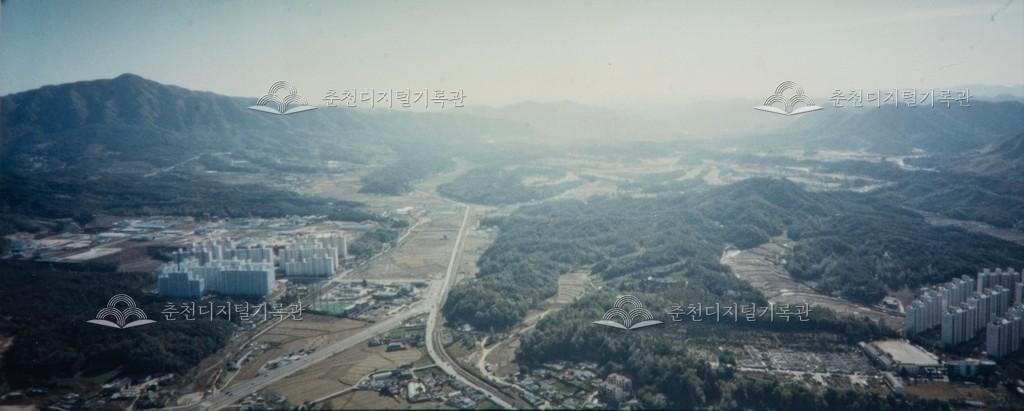 퇴계동에서 정족리 방향 항공사진 이미지