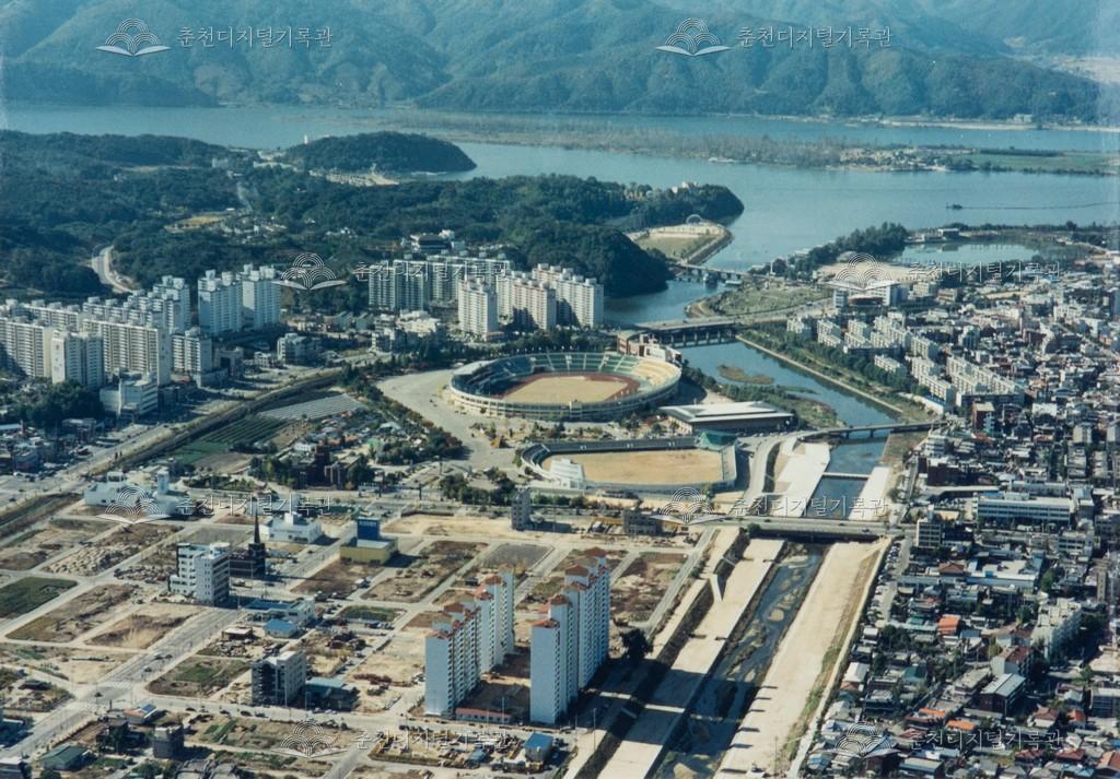 온의동, 퇴계동, 근화동 일대 항공사진 이미지