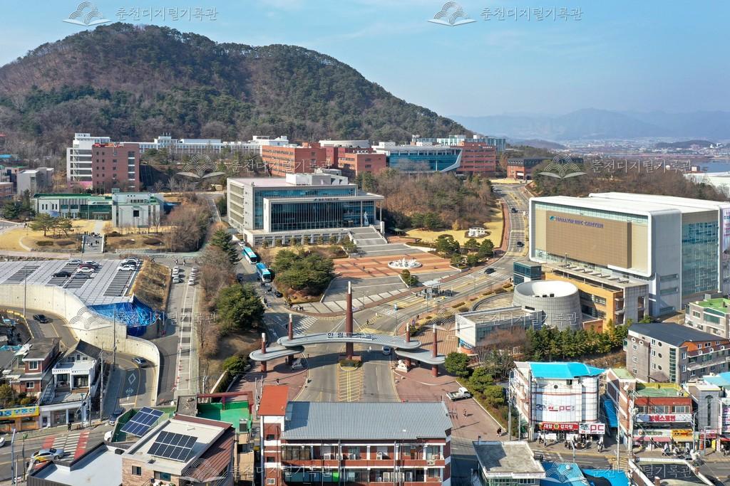 한림대학교 정문 앞 삼거리 사진 이미지