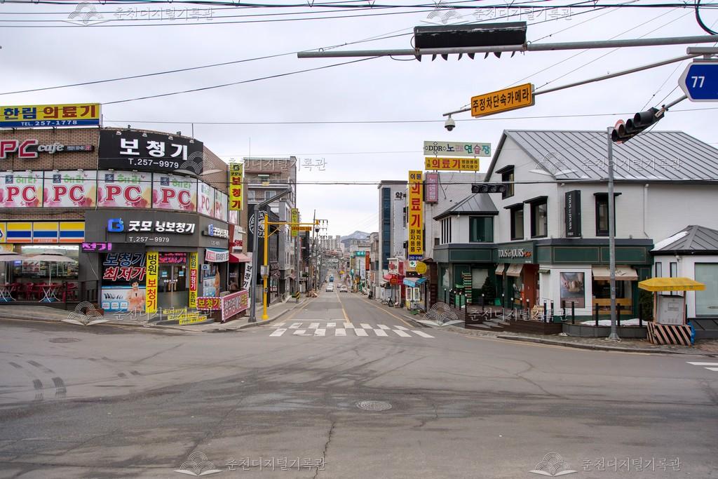 춘천성심병원 정문 앞 사거리 사진 이미지