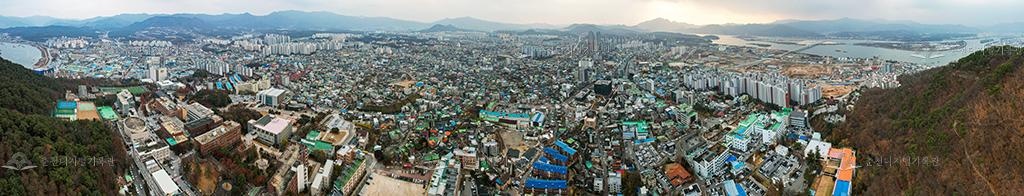춘천 전경 항공사진 이미지