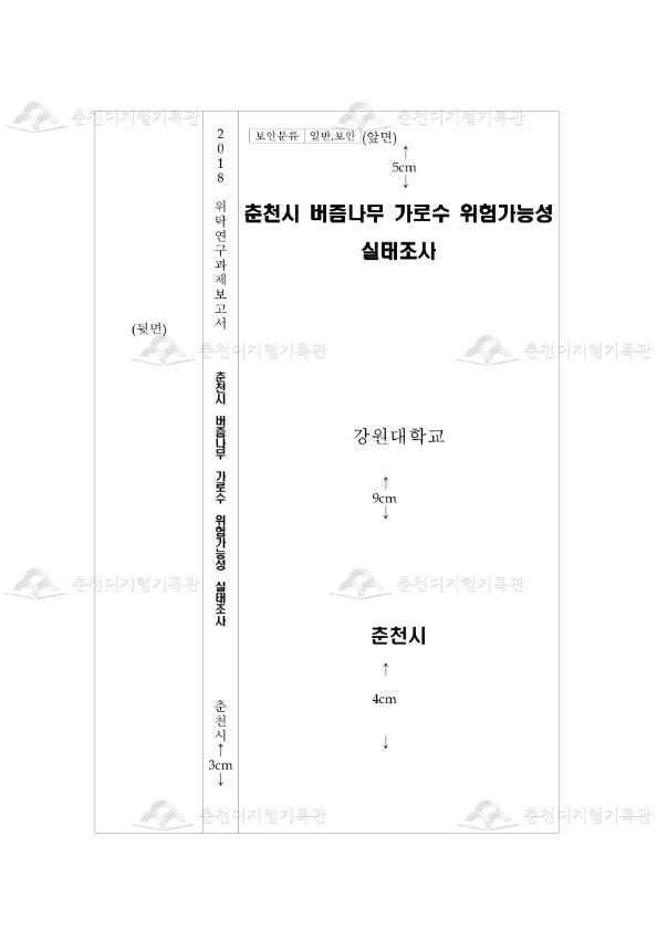 춘천시 버즘나무 가로수 위험가능성실태조사 연구 용역 이미지
