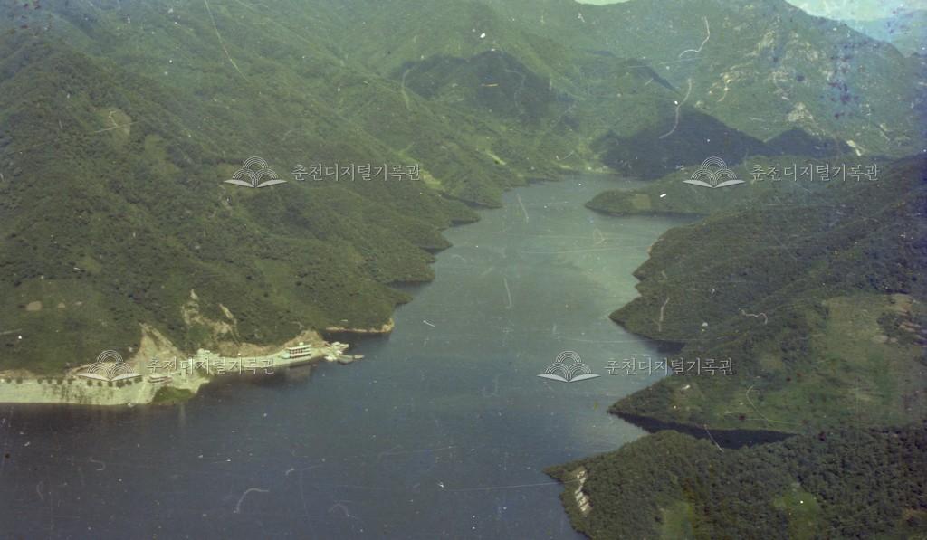 1980년대 소양강댐 항공촬영 이미지