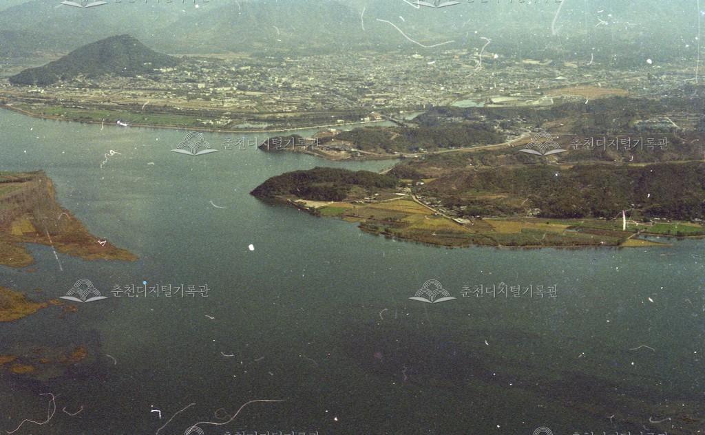 1980년대 의암호 항공촬영 이미지