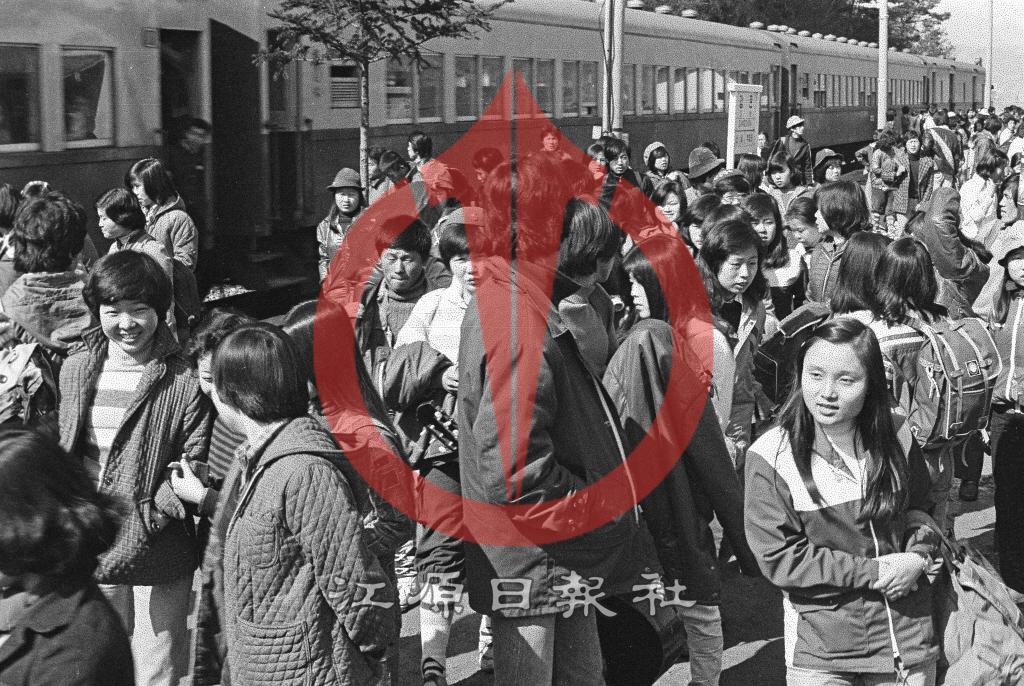 강촌역 행락 인파 이미지