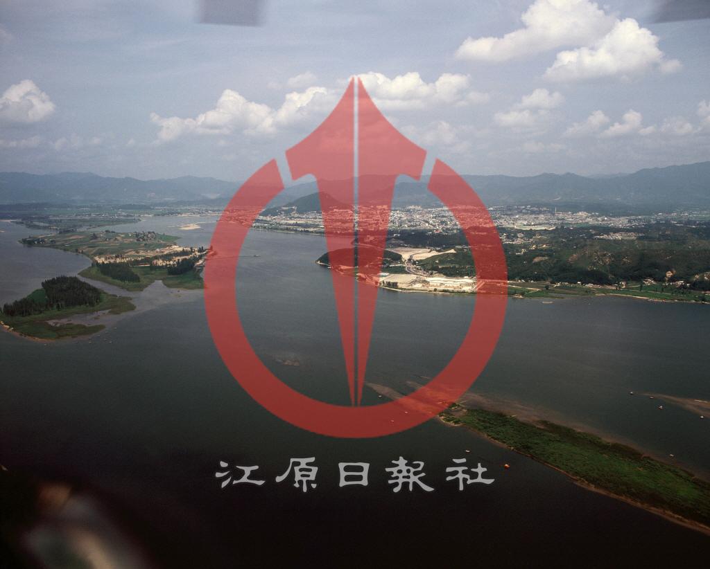 의암호 상공에서 바라본 춘천시가지 전경 이미지