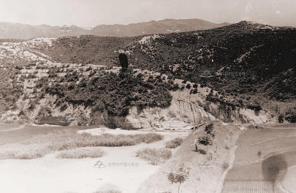 강원대학교 종합운동장, 석재복합연구소 건물 일대의 1950년대 모습 이미지