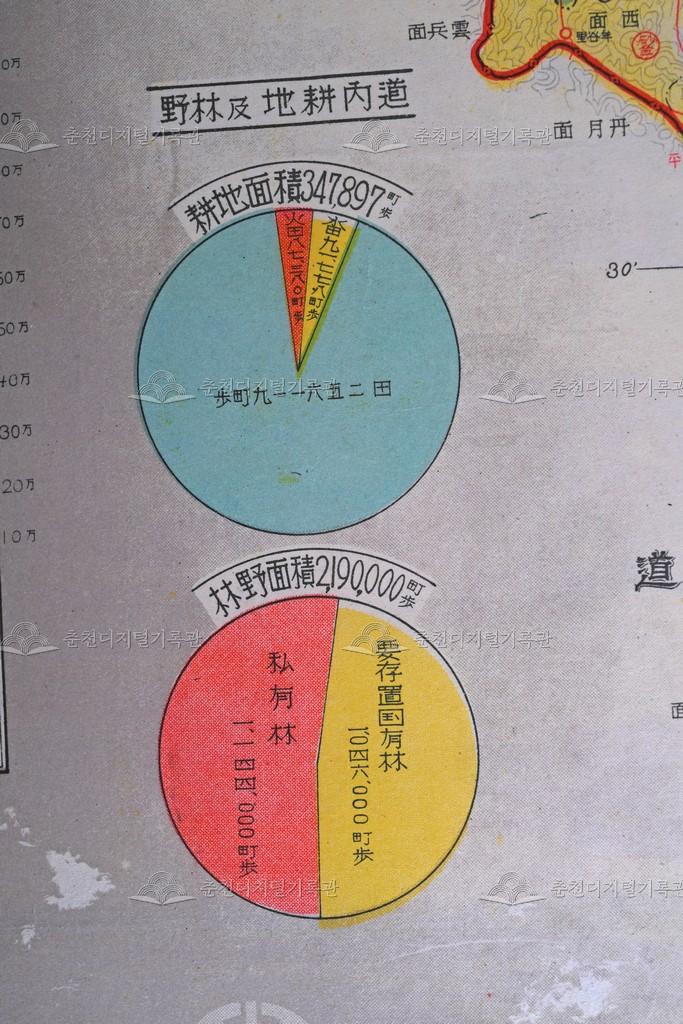강원도현세지도_강원도경지 및 임야 면적 이미지