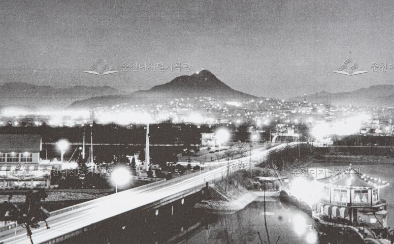 1980년대 공지천 야경 이미지