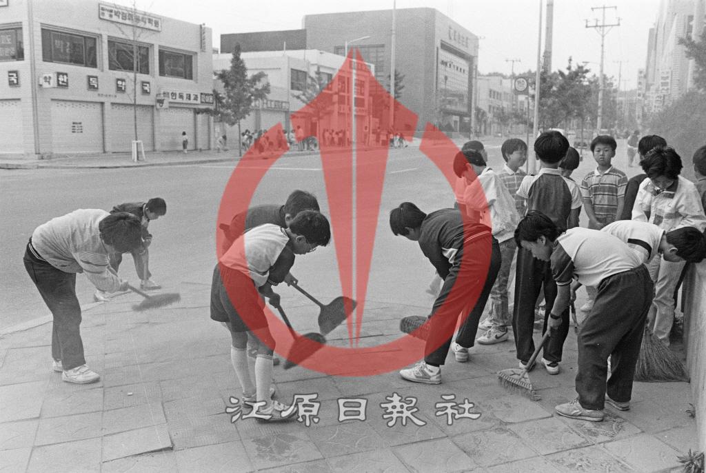 새벽 거리청소 이미지
