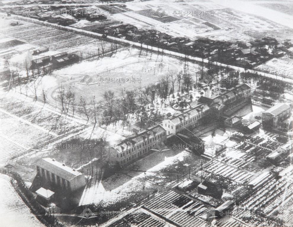 춘천농업고등학교(현 소양고등학교) 전경(항공) 이미지