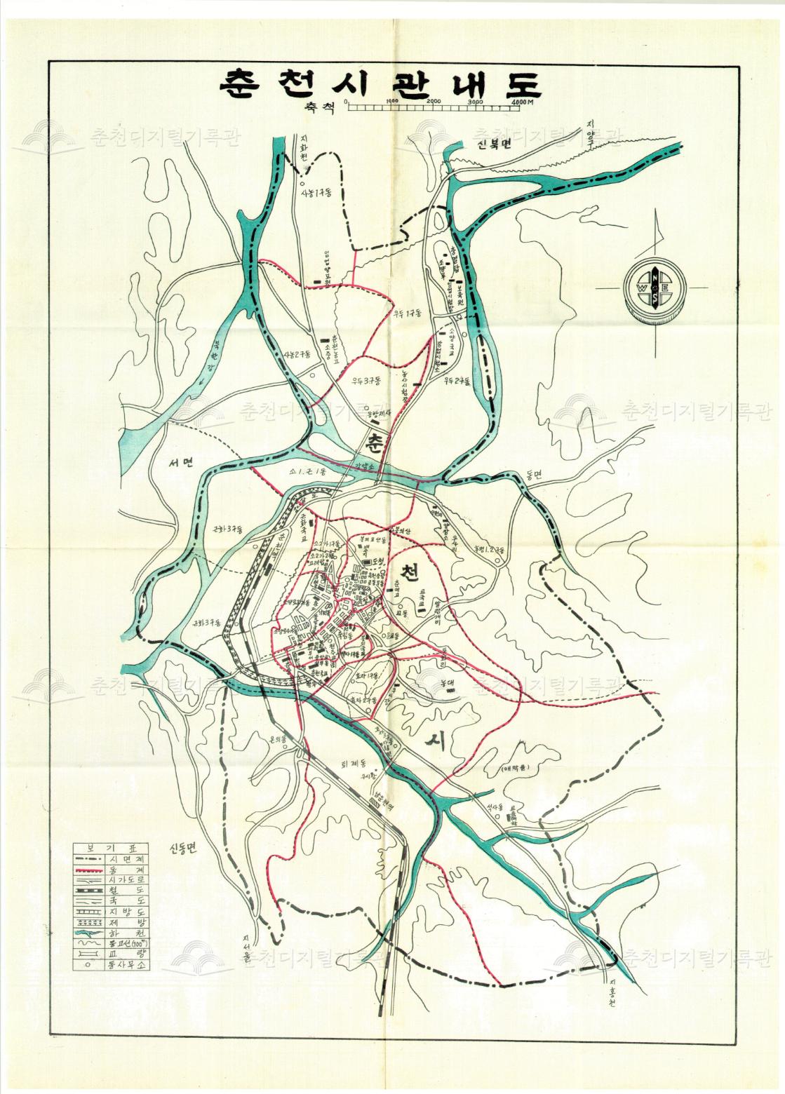 1964년 춘천시 관내도 이미지
