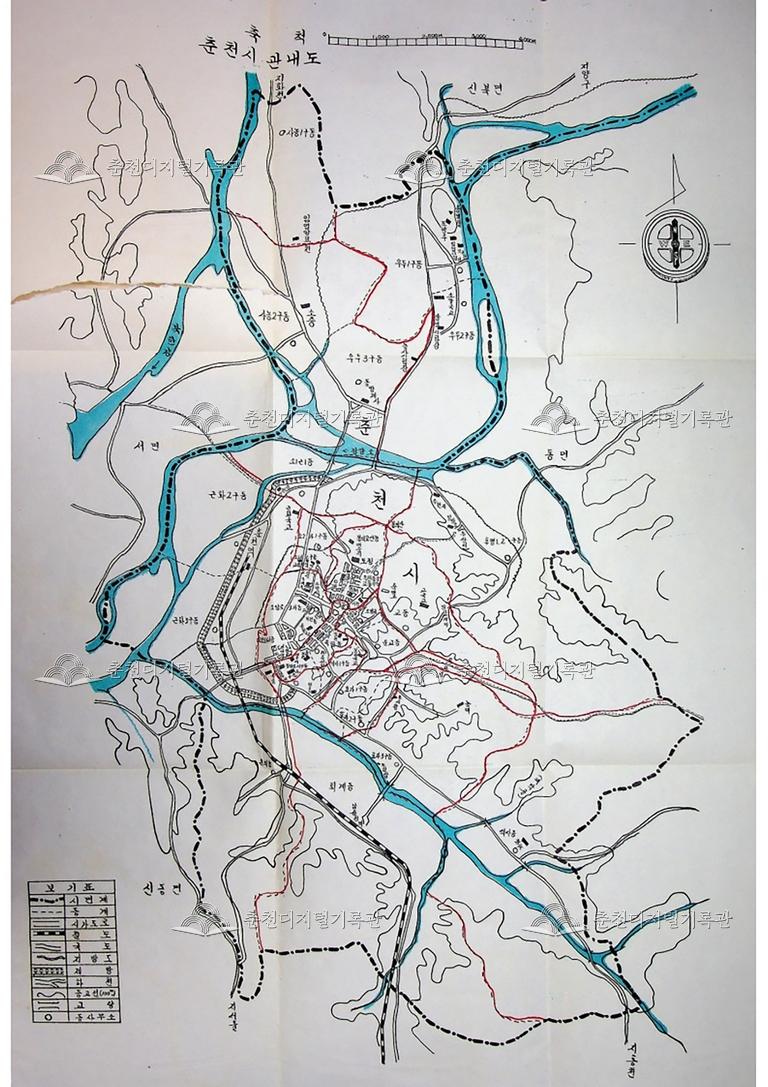 1962년 춘천시 관내도 이미지