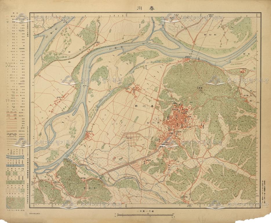 1918년 춘천 지도 이미지