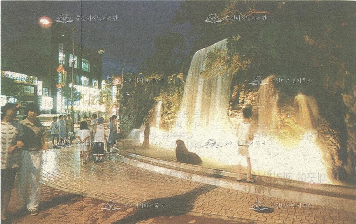 도심 인공폭포 이미지