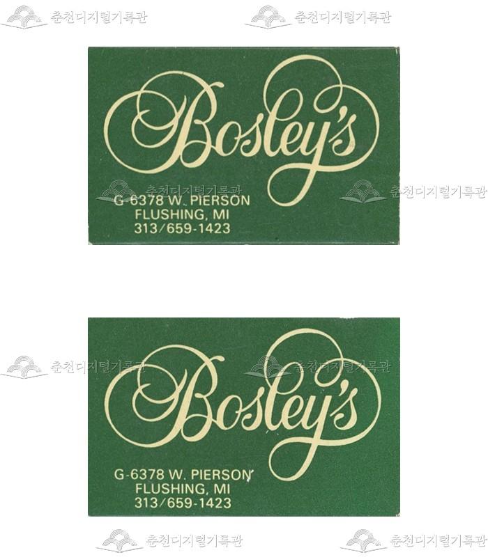 'Bosley's(보슬리즈)'의 홍보용 성냥 이미지