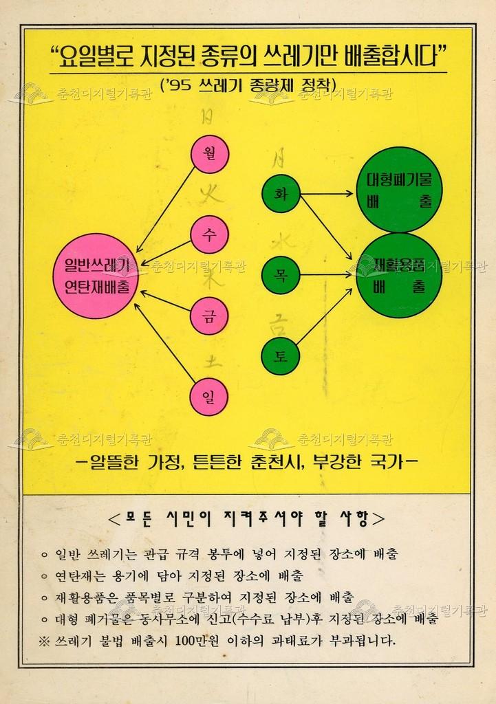 1995 쓰레기 종량제 정착 홍보물 이미지
