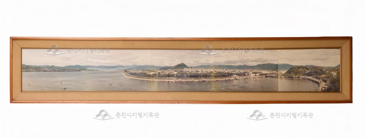 춘천전경 액자_공지천 매립전 전경 이미지